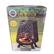 Al Fresco Morocco Log Burner Matte Black Outdoor Fire Pit Chiminea Patio