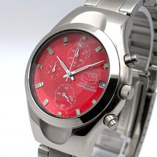Citizen Hello Kitty 2000 Limited Chronograph Date Watch Red Dial Stainless Japan