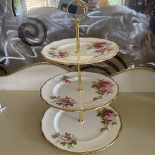 Royal Albert  American Beauty Bone China 3 Tier Cake Stand