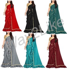 Women's Beautiful Ruffle Saree