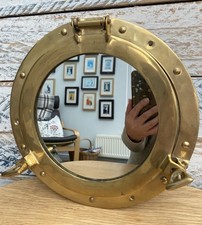 Vintage Brass Porthole Canal Boat Mirror 28cm Nautical Home Design