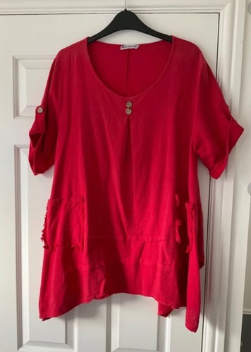 Italian linen lagenlook - , red