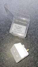 TB1 Products 1A Shaver Adapter Plug | UK 2 to 3 Pin Fused Converter | 1A 250V