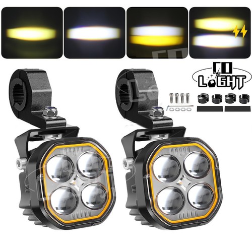 Pair yellow white motorcycle - white,