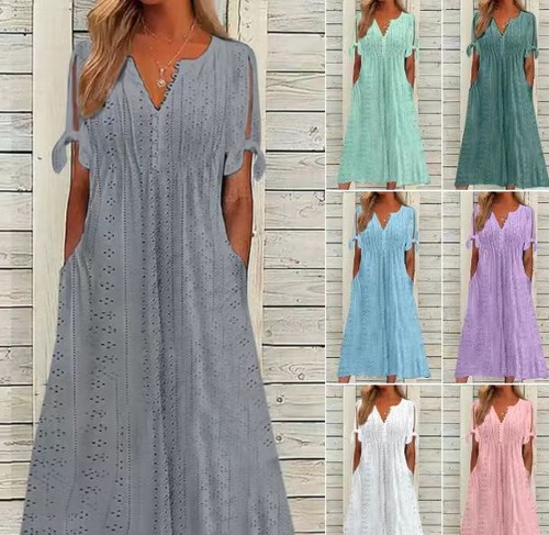 Ladies short sleeve neck - short, v