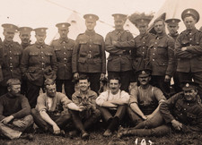 WW1 RPPC Photo Royal Engineers Soldiers Group Goat / Lamb Mascot Army Camp