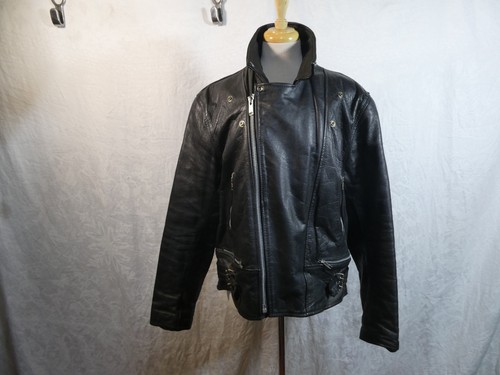 Vintage black leather jacket - black,