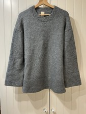 Gorgeous Wool Alpaca Blend Chunky Knit Oversized Jumper Grey H&M Size L