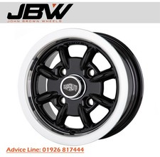 5"x10" JBW Superlite Classic Mini Black Machine Lip Alloy Wheels x1