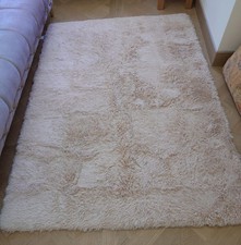 Fluffy Large Shaggy Rug Living areas, Anti Slip Soft Floor Mat, Pure Camel