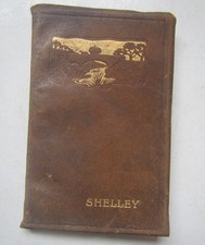 Old P.B Shelley Leather Bound Book - Collins Clear-Type Press Publishing
