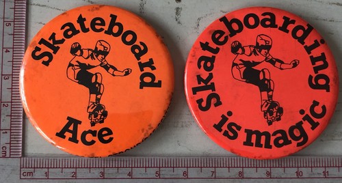 Vintage skateboarding pin - skateboarding,