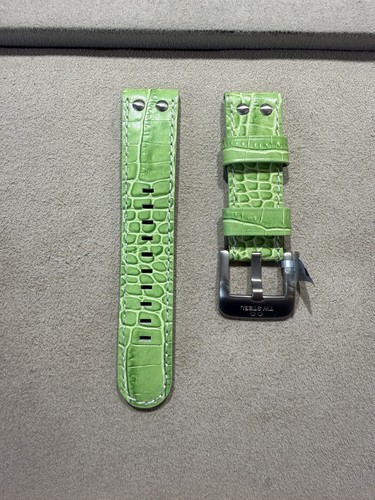 Steel green leather watch - tw,