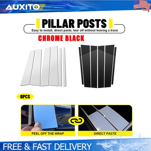 6pcs glossy black - black, chrome
