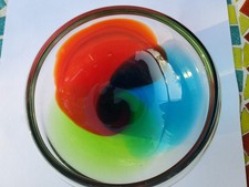 vintage Murano art glass tri-color small bowl ~ 13 cm width