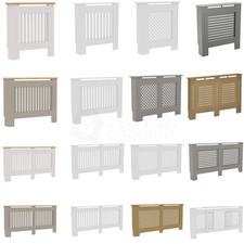 White Radiator Cover MDF Small Large Modern Wood Slat Grill Cabinet Furniture