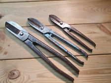 3 x Vintage Tin Snips Metal Shears Gilbow Fedco Old Hand Tools Engineering Tool
