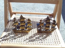 Vintage Solid Brass Ship Bookends Victory War Ship Galleon