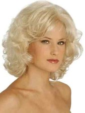 Short Bob Fluffy Curly Pale Blonde Synthetic Hair Wigs Heat Ok Women Natural Wig
