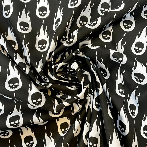 Polycotton fabric black white - polycotton,