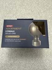 Adornment 2 Finials Solid Orb