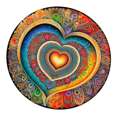 Love pattern wooden puzzle - wooden,
