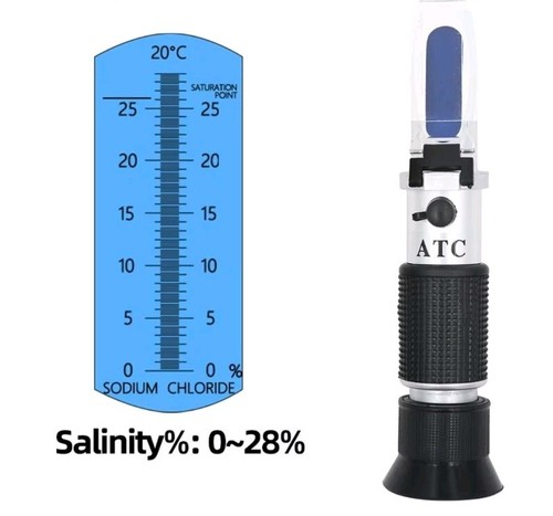 Salinity refractometer with - salinity,