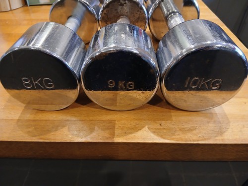 Chrome dumbbells 10kgs - 3, 10kgs/
