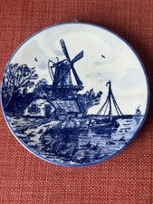 Delft Blue Handpainted Ceramic Wall Plate - 10.5cm - Made in Holland