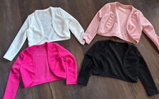 3-4 Years Girls Bolero Bundle Cardigan Black White Pink Hardly Worn 