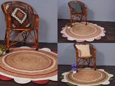 Round Jute Rug Scallop Carpet