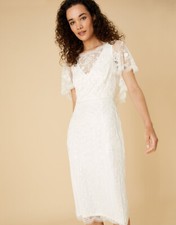 Monsoon Audrey Embellished Cape Bridal Midi Dress Ivory UK 10 BNWT New RRP £349