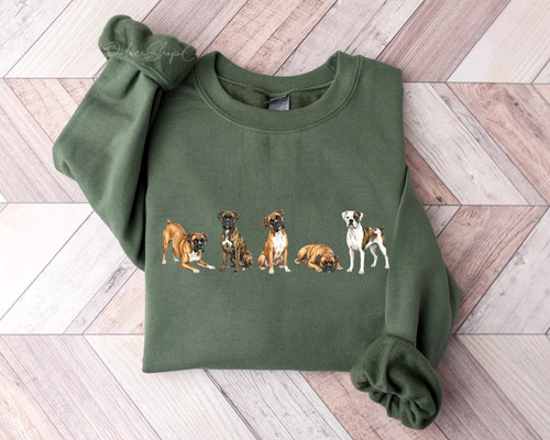 Boxer dog sweatshirt mom - dog,