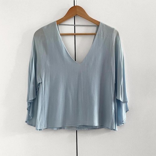 Pale blue batwing - blue, cape
