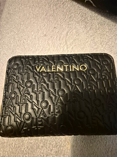Valentino black leather logo - black,