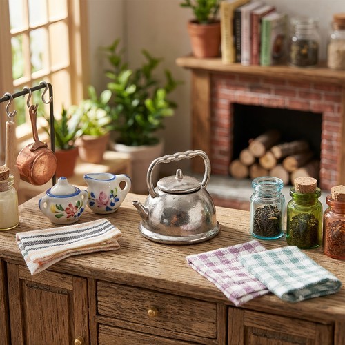 New toy kettle dollhouse - new, 1:12