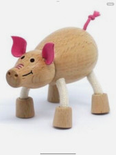 Anamalz wooden poseable pig -