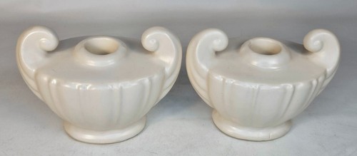 Candlesticks white pottery - white,