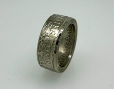 Handmade Queen Elizabeth II UK Two Shillings "Florin" Coin Ring