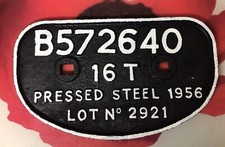 Rare Cast Iron Railway Memorabilia Train Plaque Pressed Steel Company Lot 16