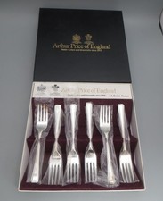 Arthur Price Silver Plated Cutlery - 6 Fruit Fork Set Harley Pattern Boxed