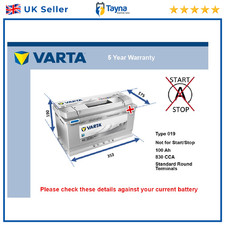 Car Battery H3 Varta 019 830A