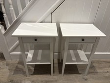 Ikea Hemnes Bedside Table White X 2 In Good Condition .