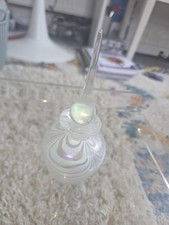 vintage white iridescent swirl