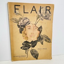 Flair Magazine #4 May 1950 Vintage  Roses The Flower Insert Intact Feminine Good