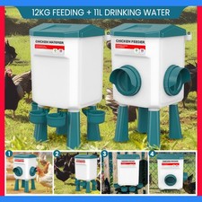 2025 Chicken Feeder and Waterer Set 11L 12KG Hen Drinkers Poultry Auto Feeders