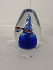 Lovely Tetra Blue Fish Glass Paperweight 