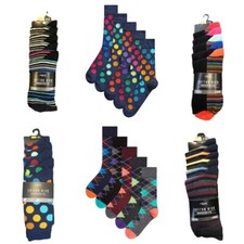 Men's 5 Pairs Cotton Rich Socks Reinforced Heel Toe Top Store Next Day