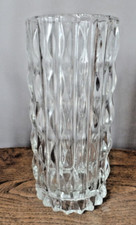 VINTAGE FIDENZA ITALY PRESSED GLASS VASE 23 CMS TALL 1960'S  MCM BRUTALIST
