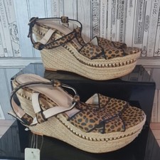 Red Herring Ladies Animal Print Wedge Platform Sandals - UK  6 - Stylish Summer
